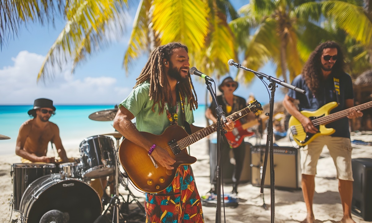Spielende Reggae-Band