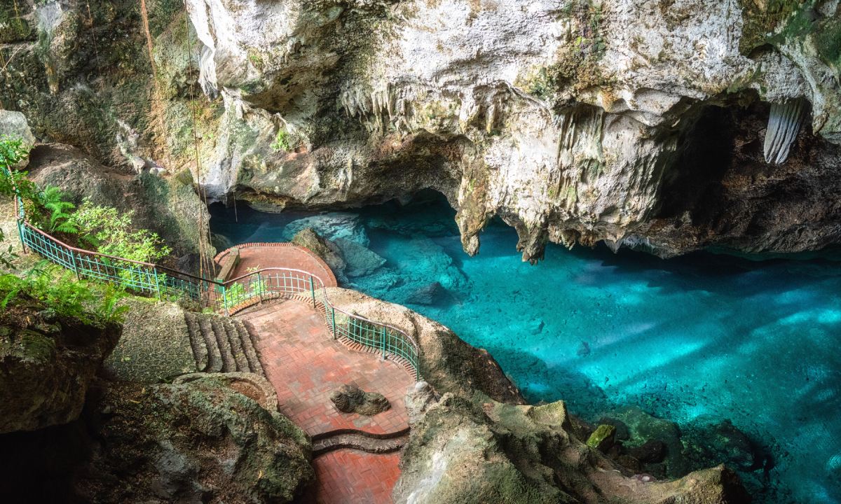 An underground lake at the Los Tres Ojos Nature Reserve, Santo Domingo