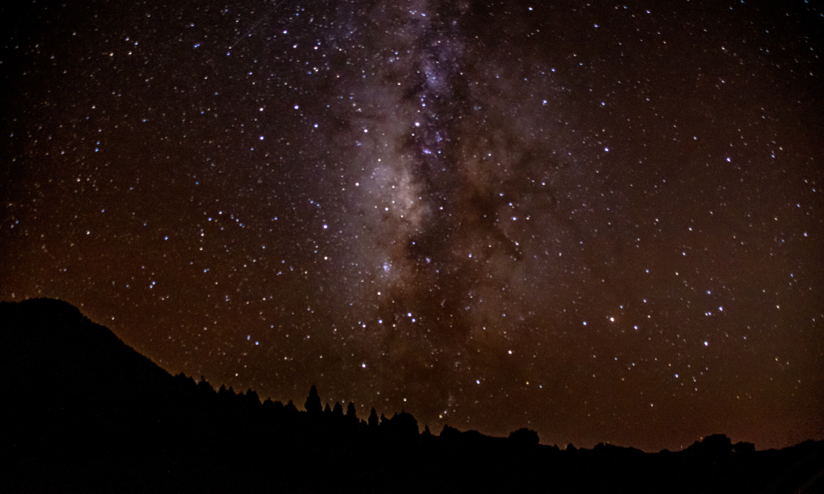 Starry sky with constellations viewed from Llano del Jable Astronomical Viewpoint