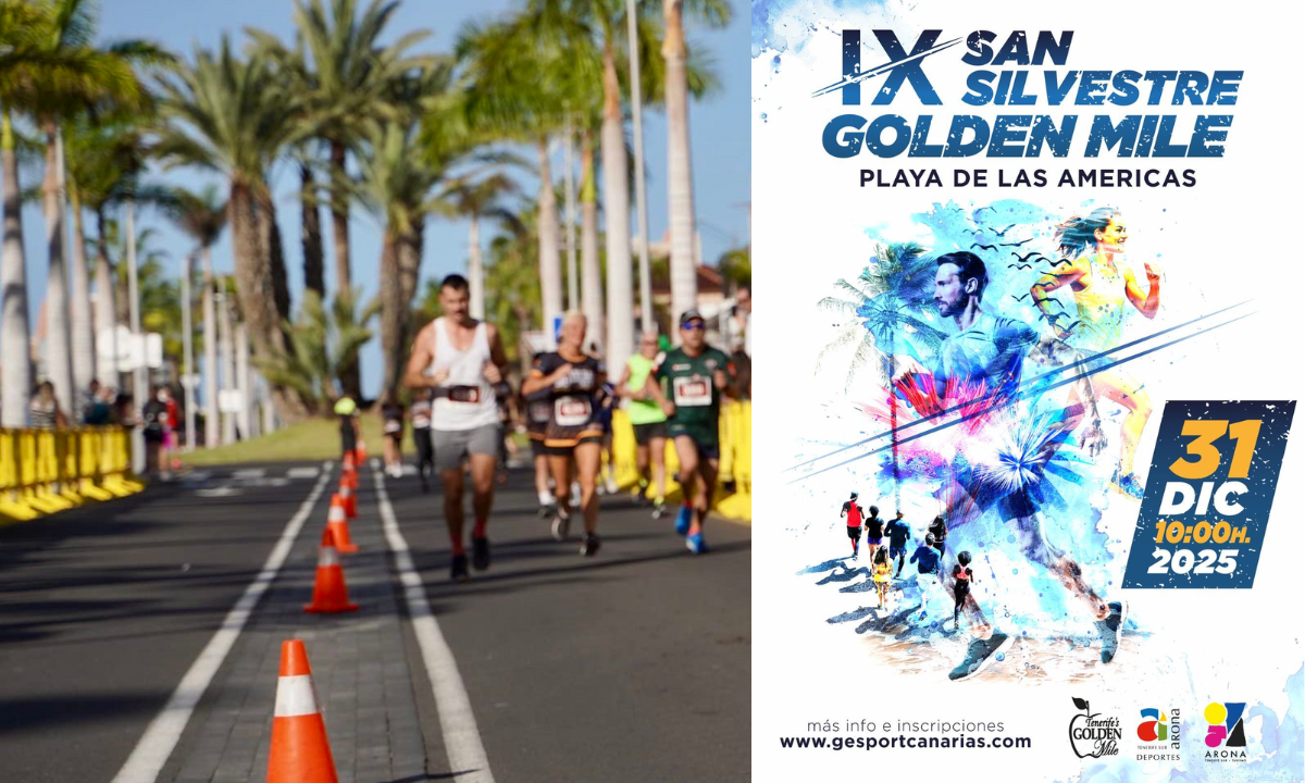 Runners taking part in the San Silvestre Golden Mile in Playa de las Américas