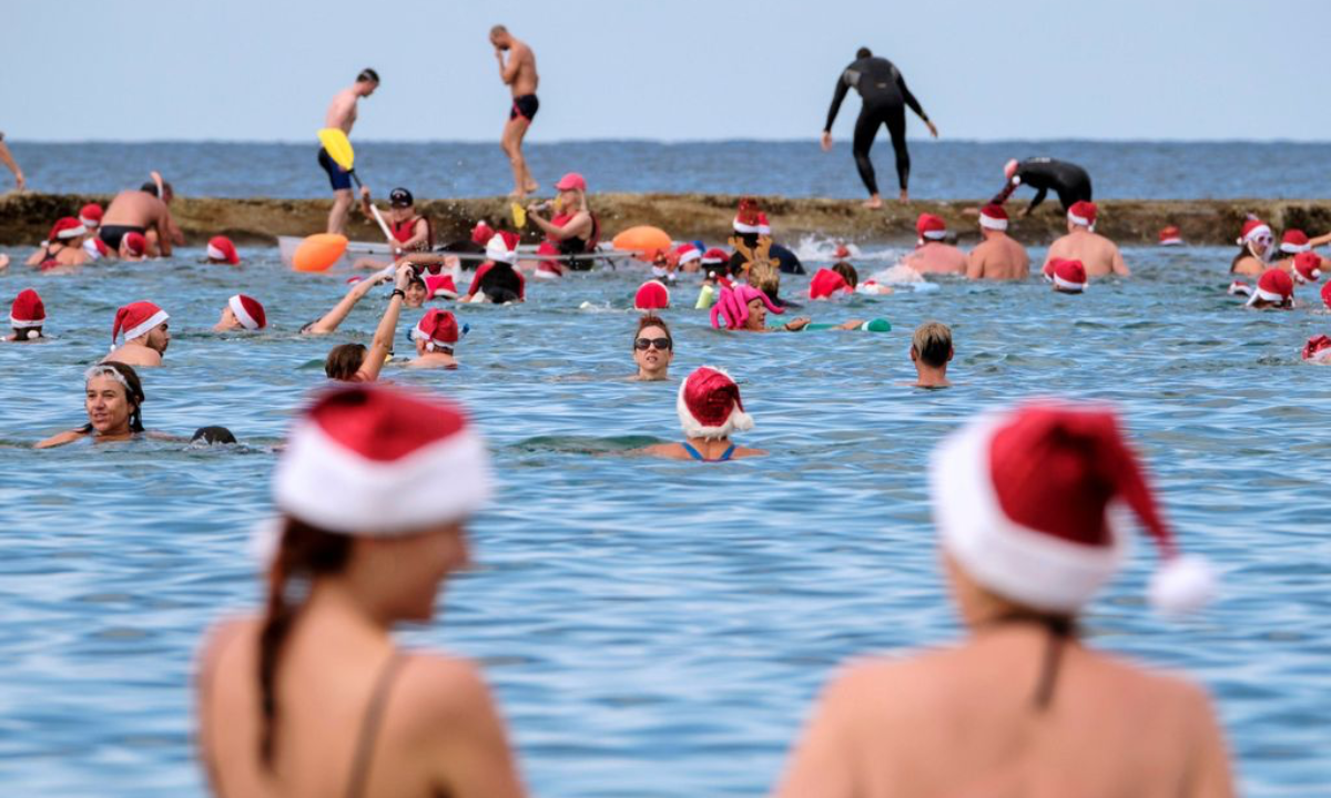 People swimming in the sea in the Canary Islands