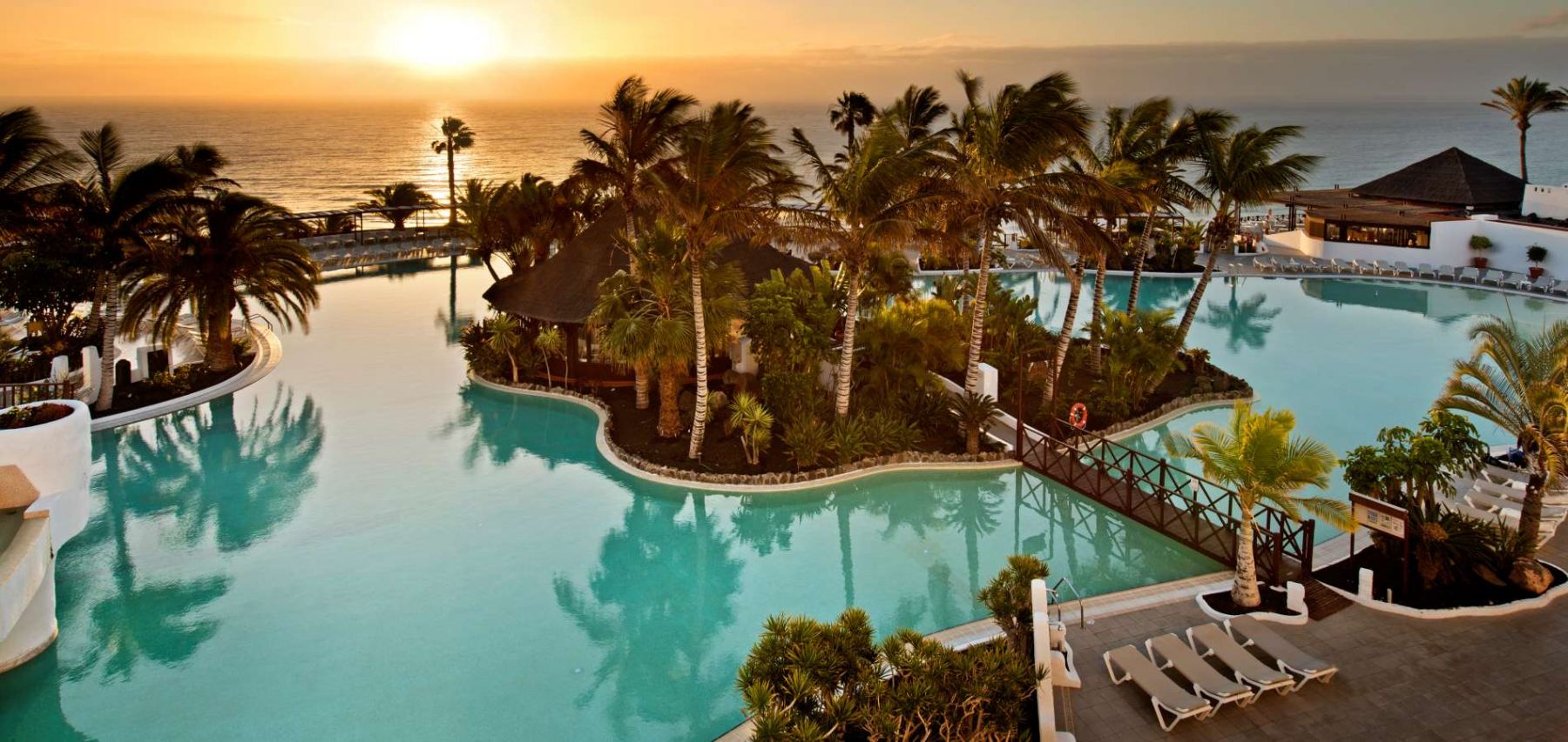 Sonnenuntergang vom Pool des Hotels Club Jandía Princess