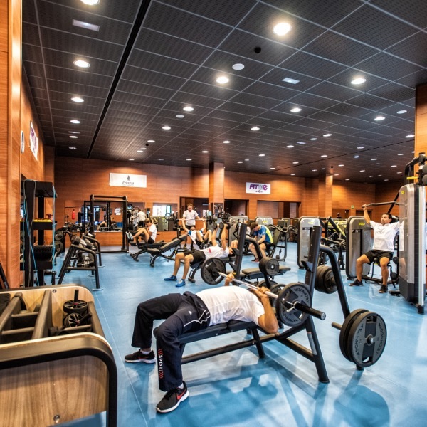 Weight room in the gym of the Hotel La Palma Princess