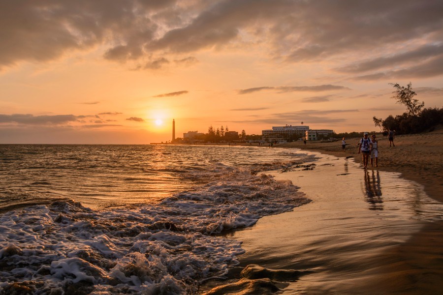 Sonnenuntergang am Strand von Maspalomas